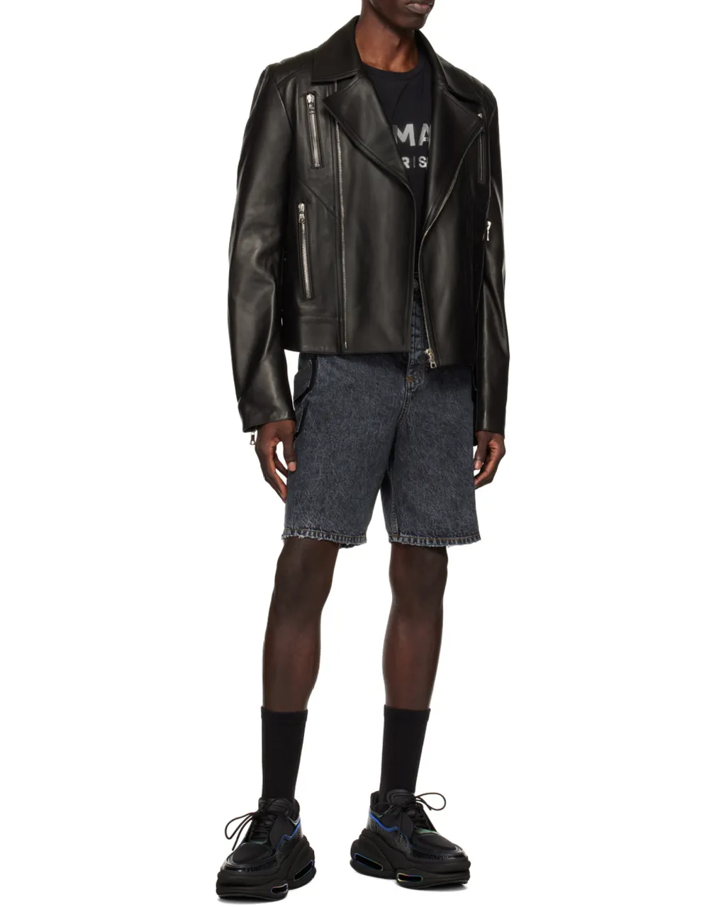Acid-Wash Denim Shorts