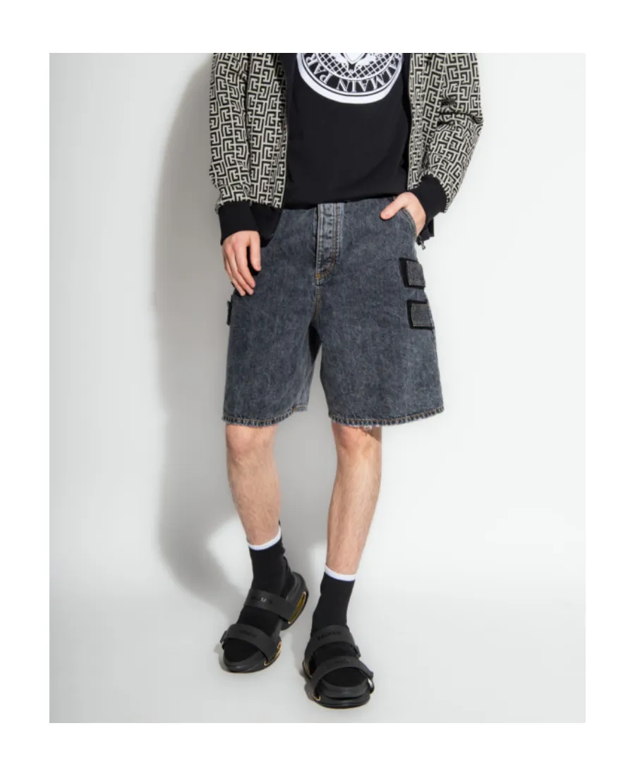 Acid-Wash Denim Shorts