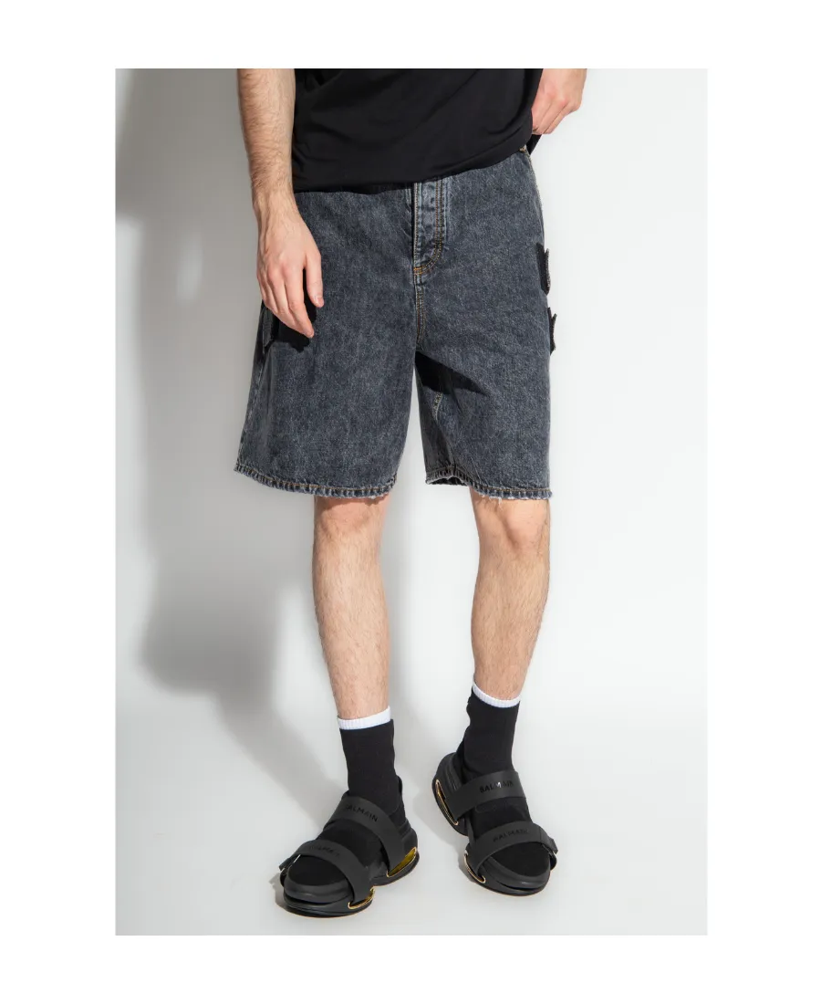 Acid-Wash Denim Shorts