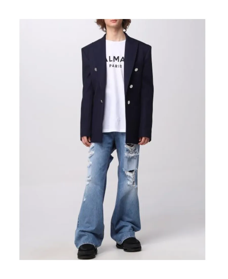 Button-Detailed Wool Blazer