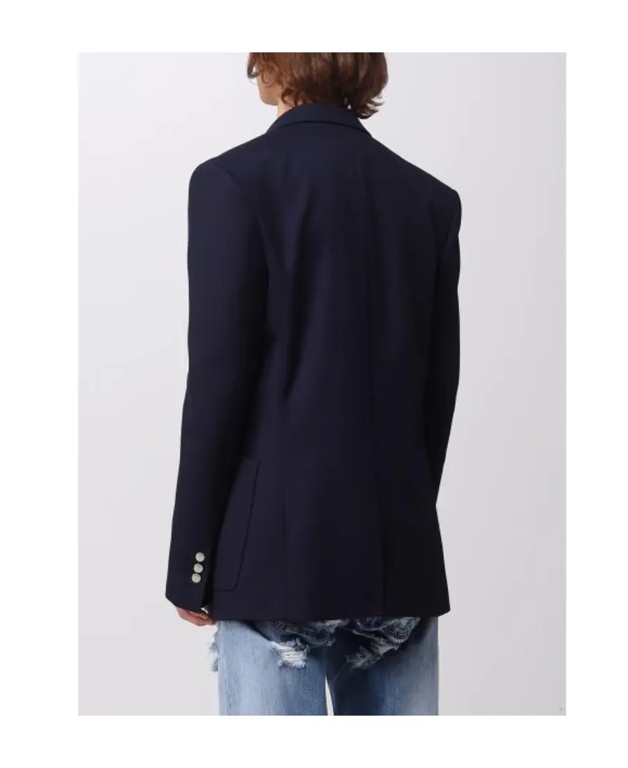 Button-Detailed Wool Blazer