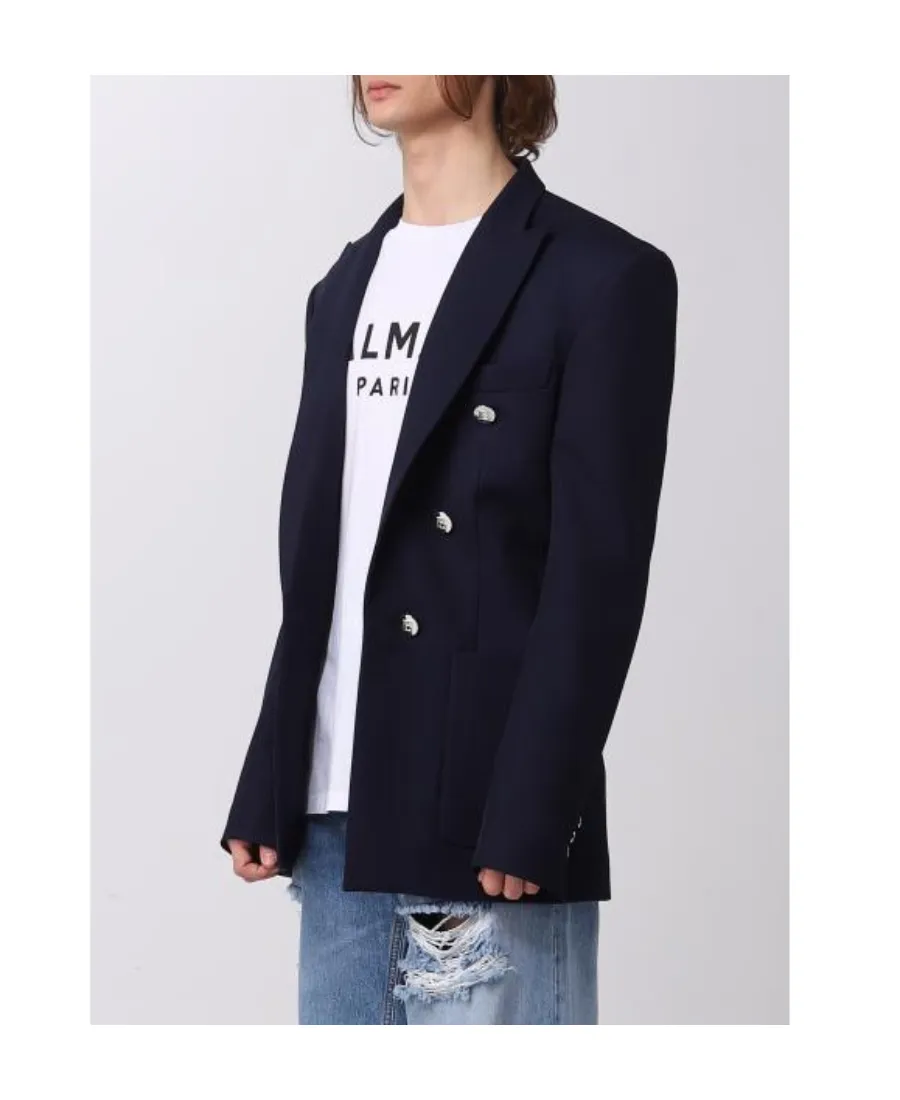 Button-Detailed Wool Blazer