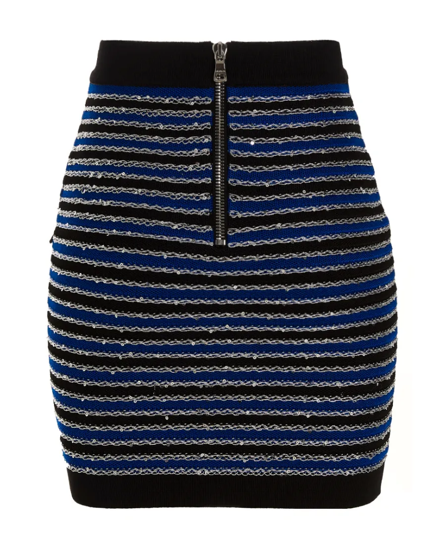 Buttoned Knit High-Waisted Skirt