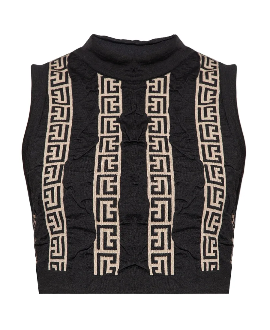 Monogram Motif Cropped Top