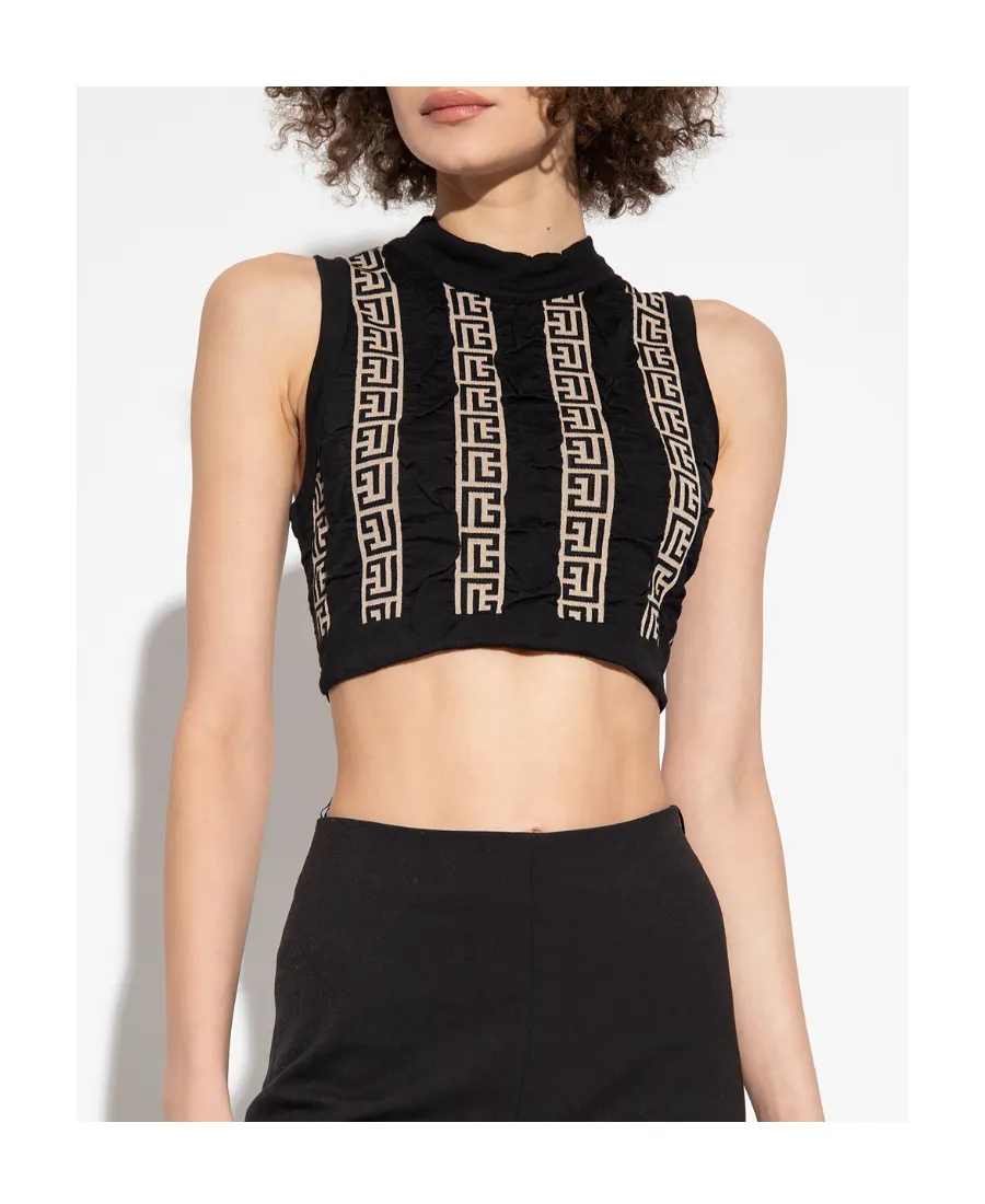 Monogram Motif Cropped Top