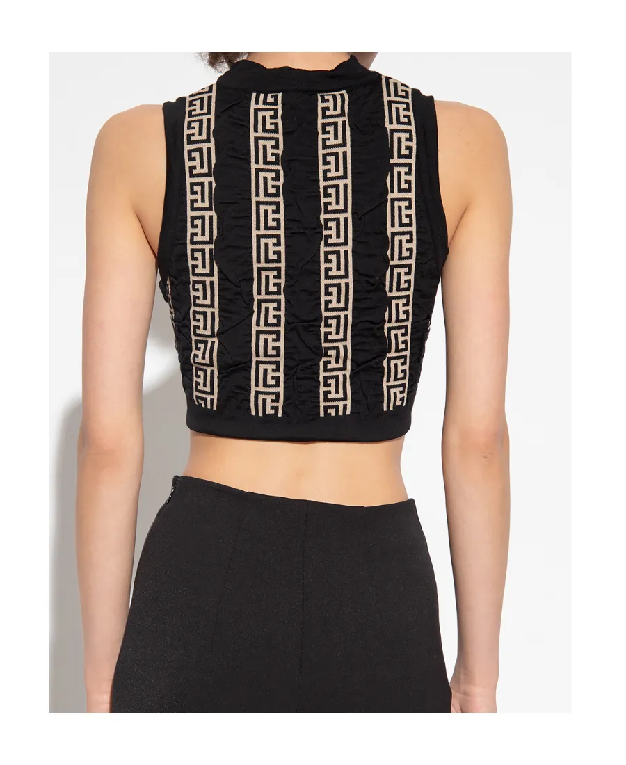 Monogram Motif Cropped Top