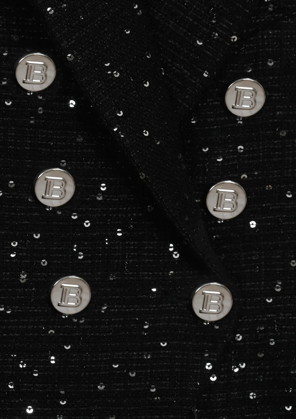 Sequin Embellishment Double-Breasted Blazer