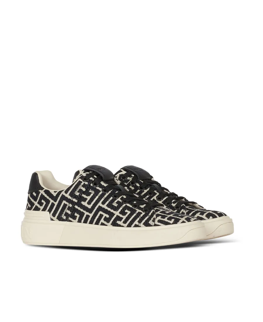 B-Court Monogram Lace-Up Sneakers