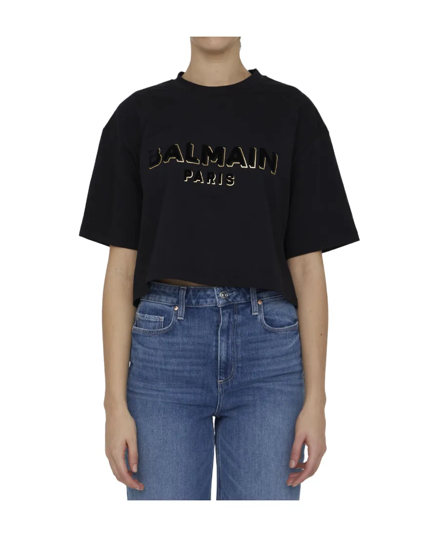 Logo-Print Cropped T-Shirt