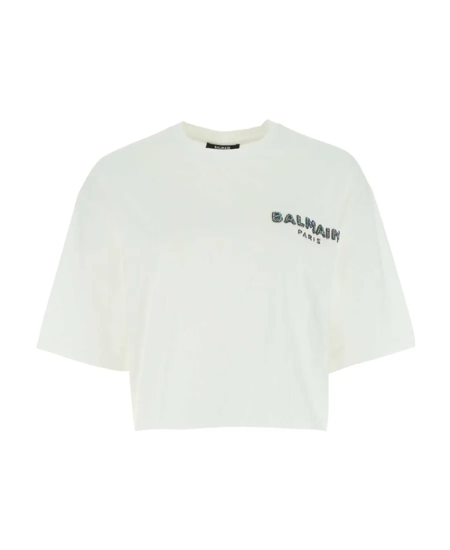 Logo Printed Cropped T-Shirt