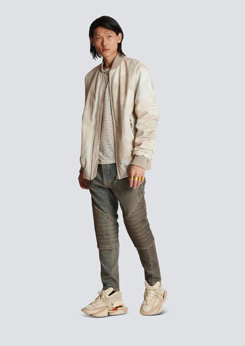 Desert Print Cotton Bomber Jacket
