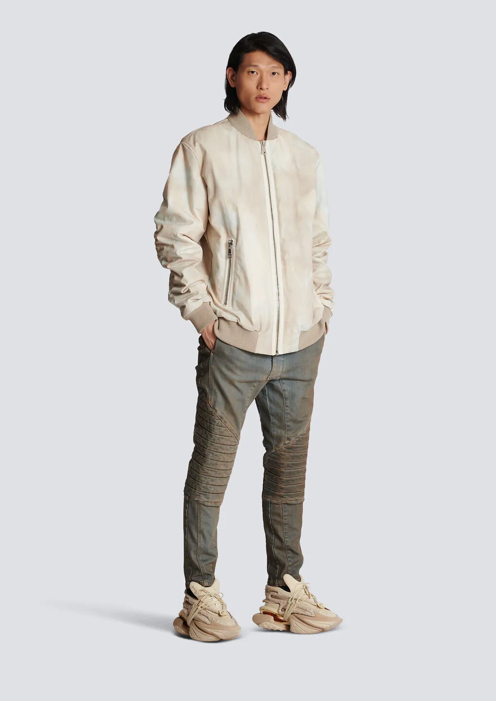 Desert Print Cotton Bomber Jacket