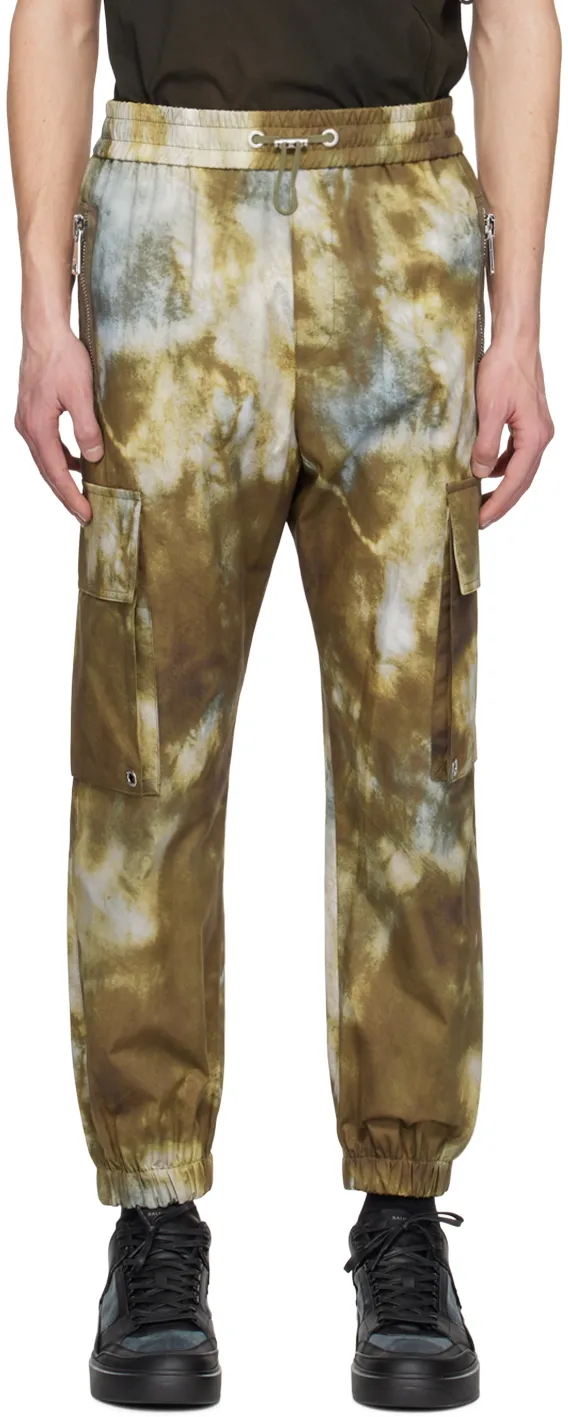 Desert Print Cotton Cargo Trousers