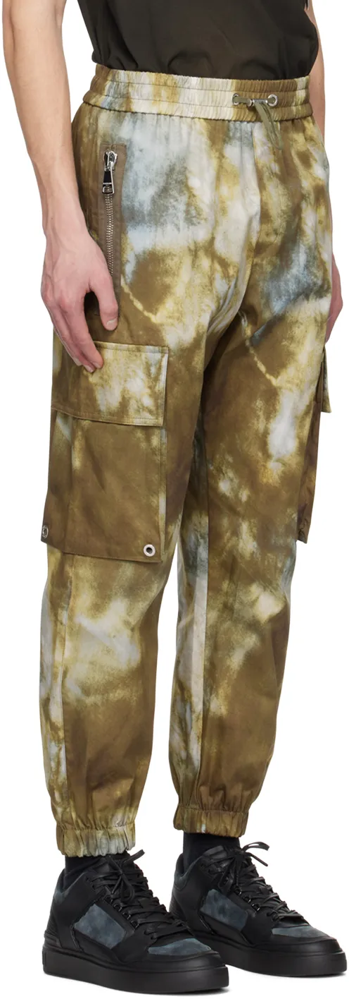 Desert Print Cotton Cargo Trousers