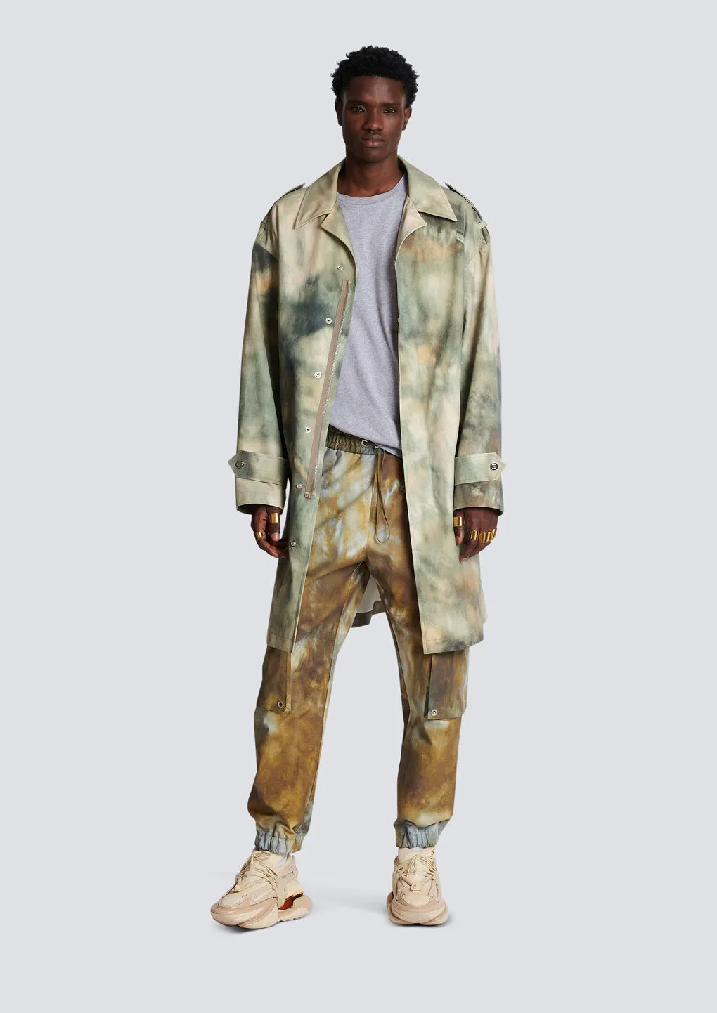 Desert Print Cotton Cargo Trousers