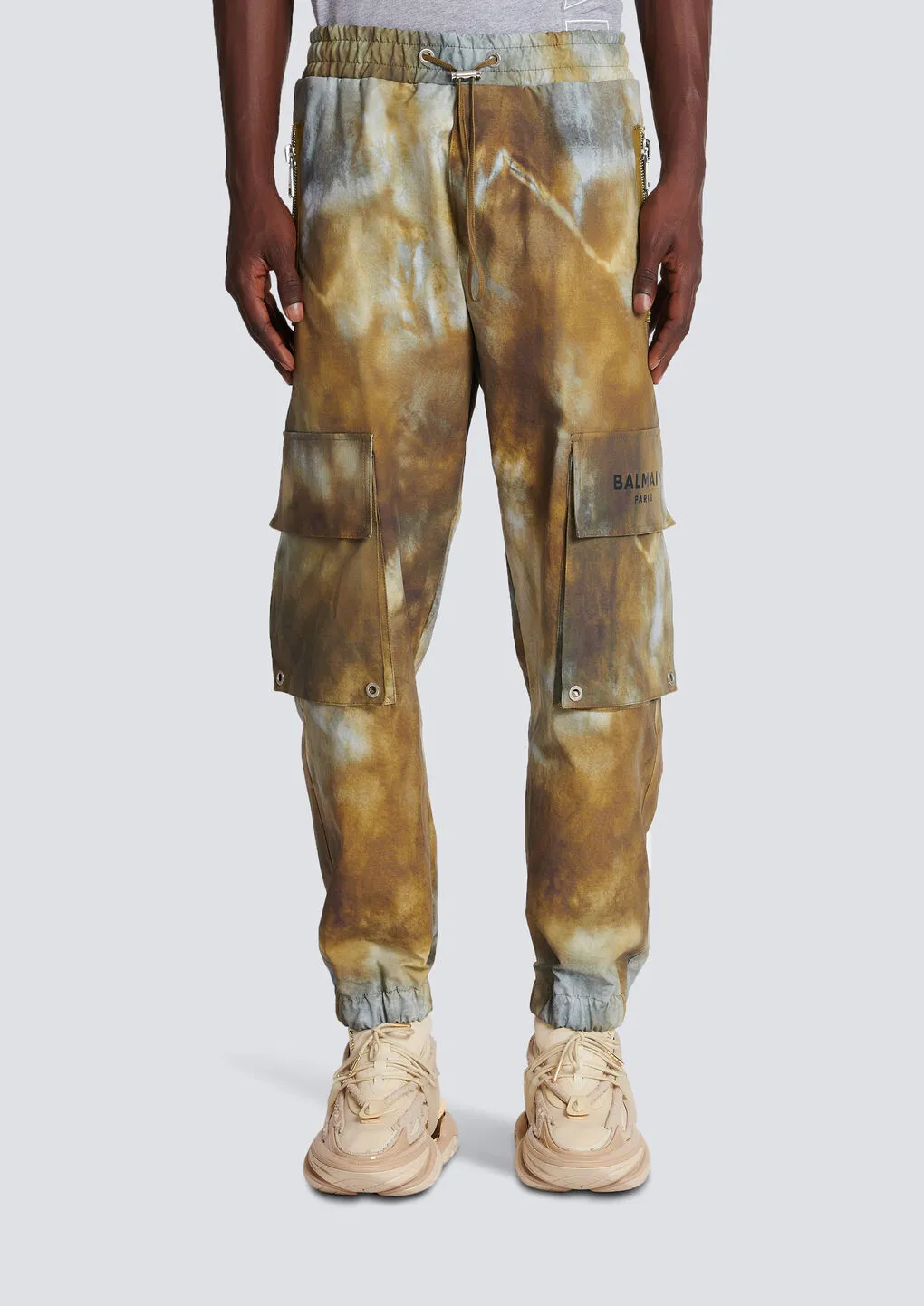 Desert Print Cotton Cargo Trousers