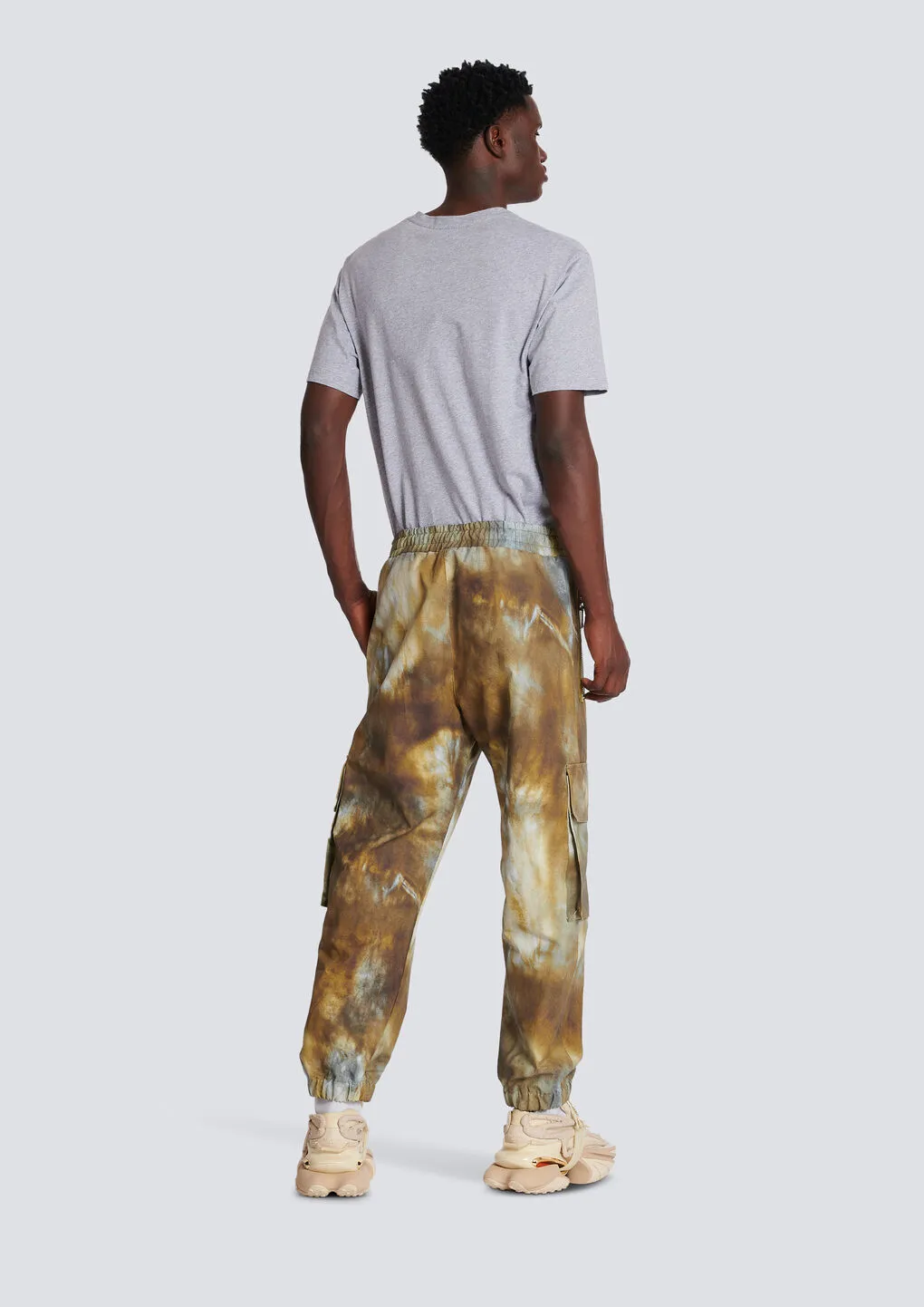 Desert Print Cotton Cargo Trousers