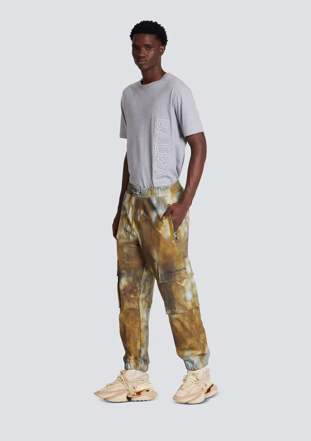 Desert Print Cotton Cargo Trousers
