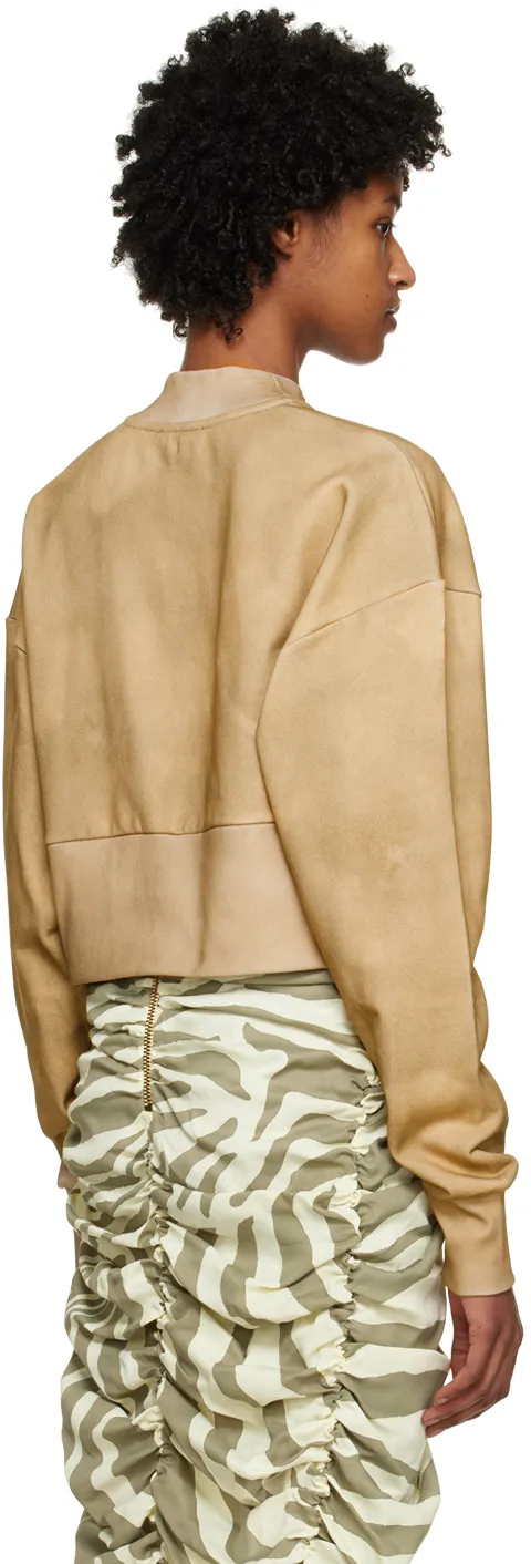 Eco-Responsible Cotton Cropped Sweatshirt With Balmain Logo Print