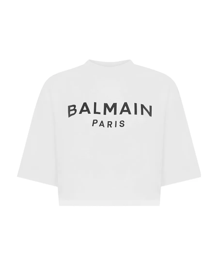 Logo Printed Cropped T-Shirt