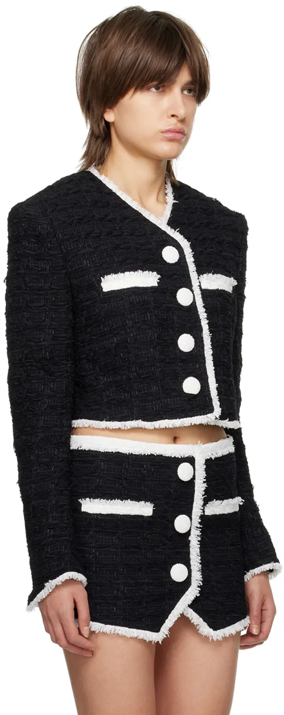 Short Tweed Jacket With Contrasting Details