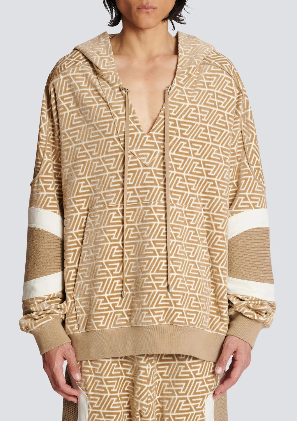 Hoodie With Printed Pyramid Monogram