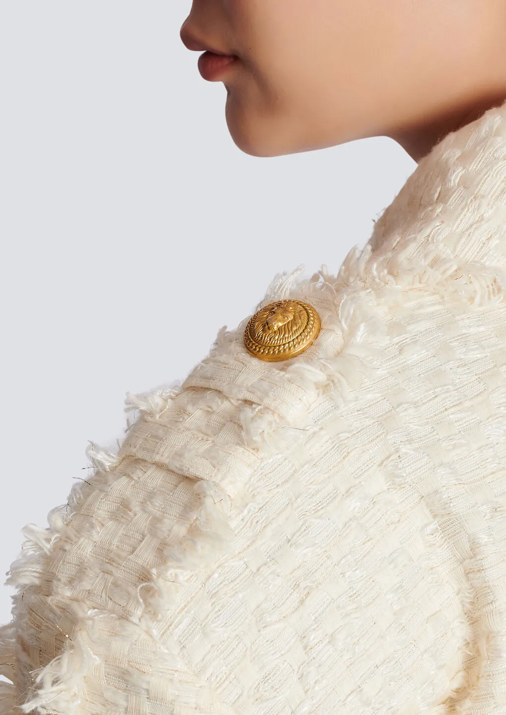 Short Fringed Tweed Jacket