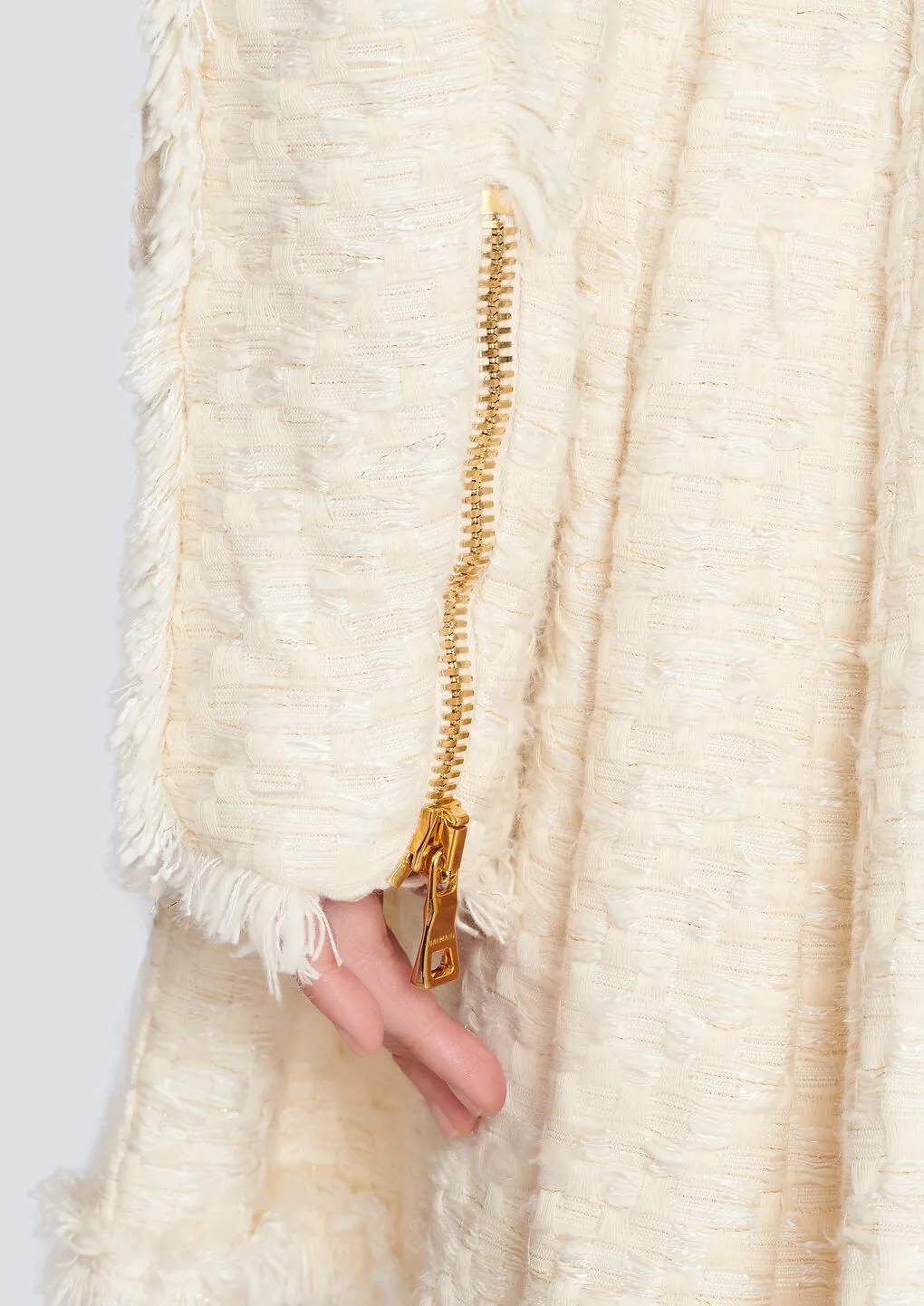 Short Fringed Tweed Jacket
