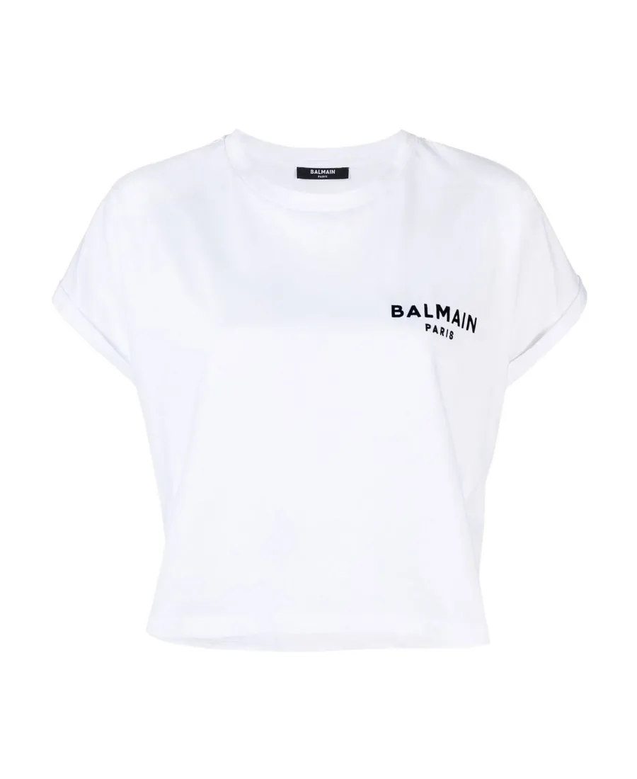 Logo-Print Cropped Cotton T-Shirt