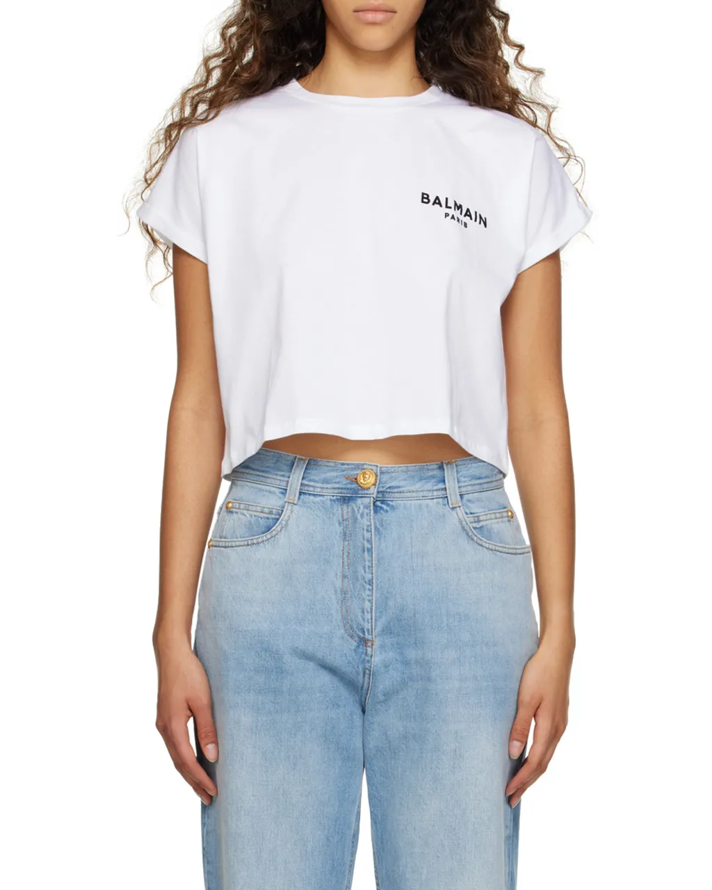 Logo-Print Cropped Cotton T-Shirt
