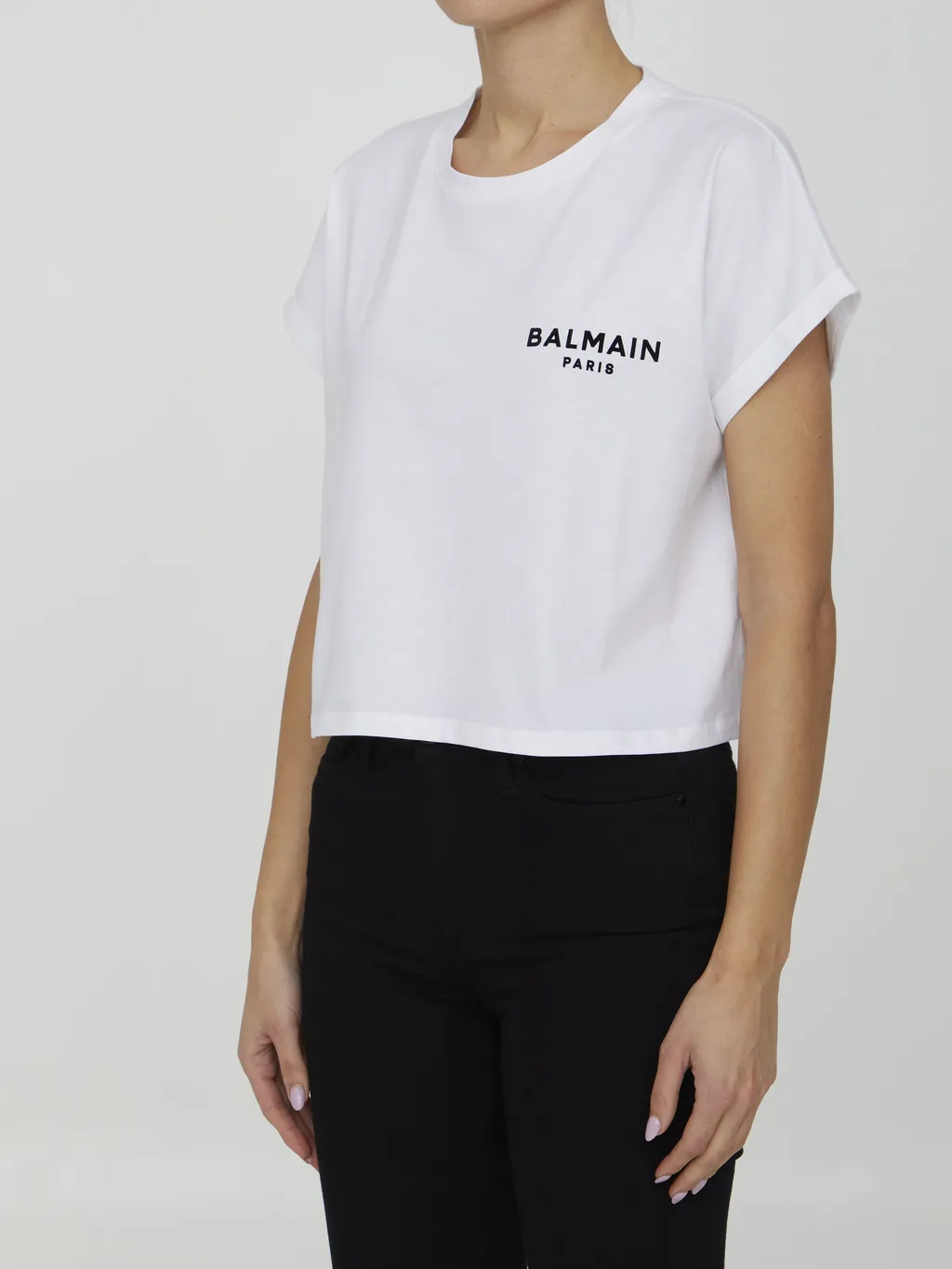 Logo-Print Cropped Cotton T-Shirt