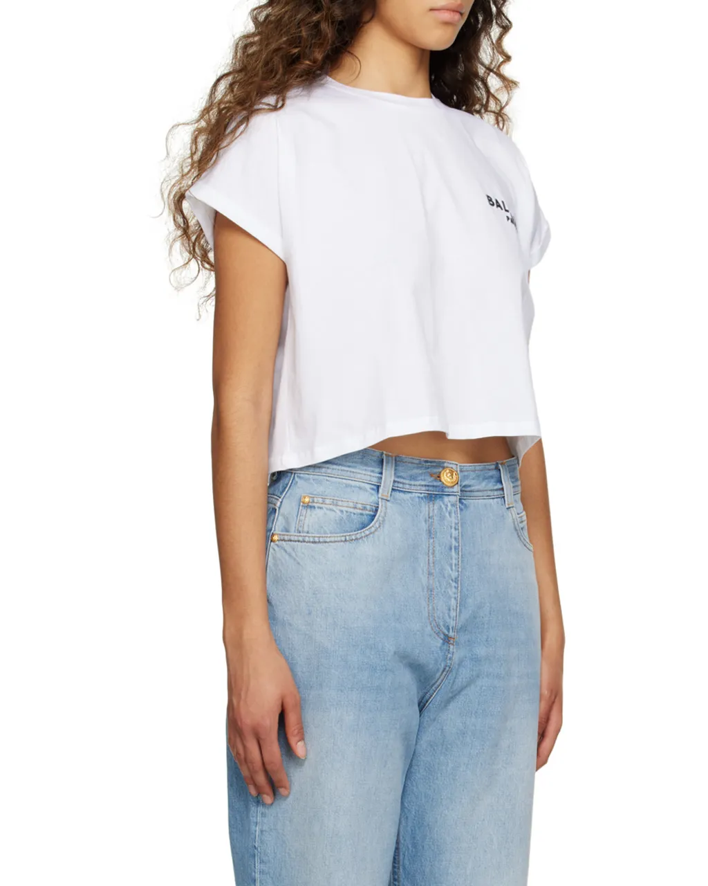 Logo-Print Cropped Cotton T-Shirt
