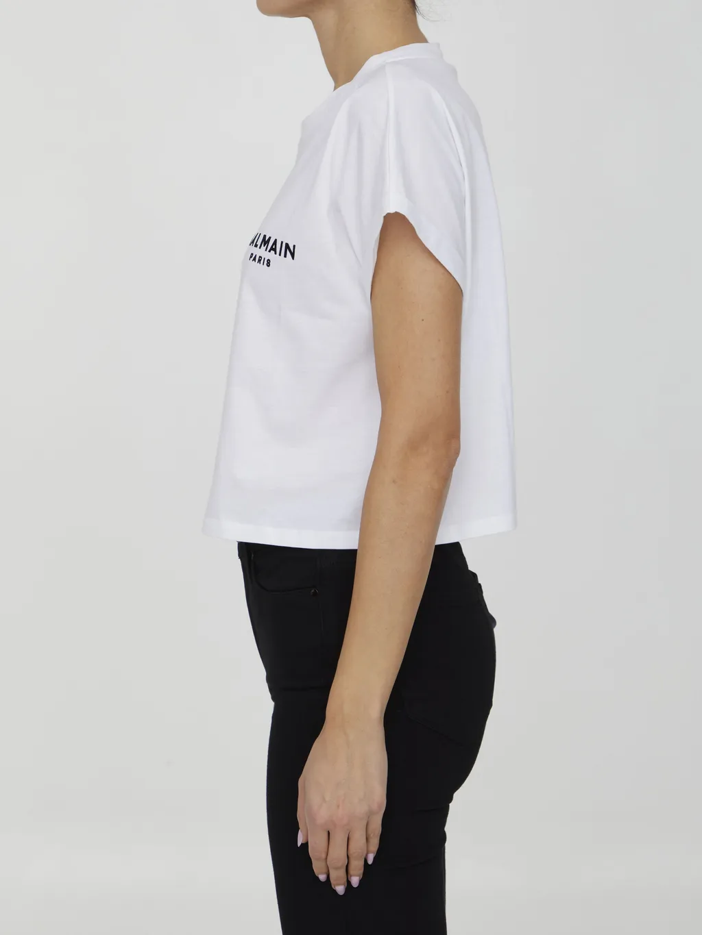 Logo-Print Cropped Cotton T-Shirt