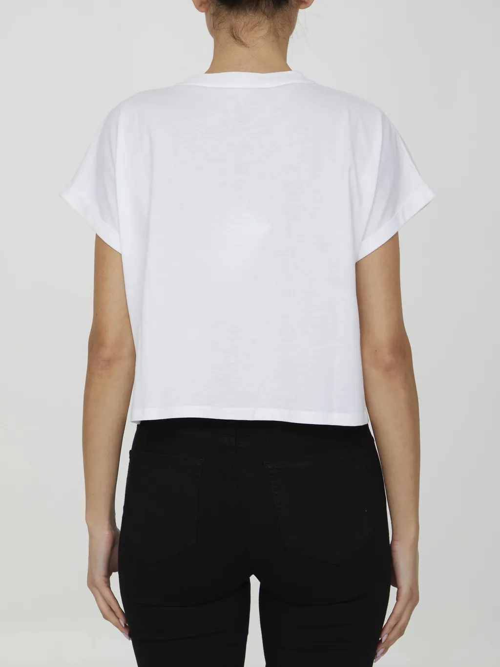 Logo-Print Cropped Cotton T-Shirt