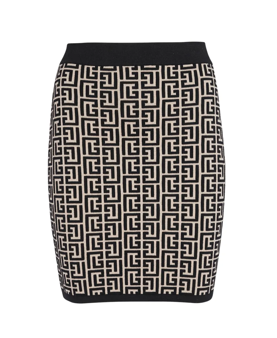 Monogrammed Knitted Skirt