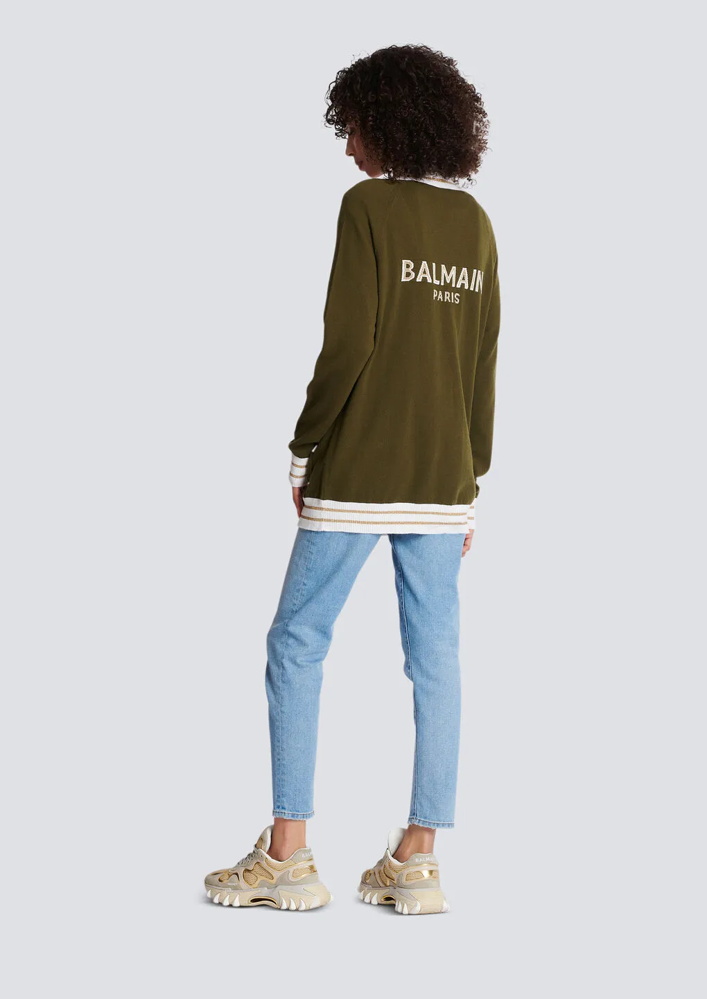 Cashmere Cardigan With Balmain Logo
