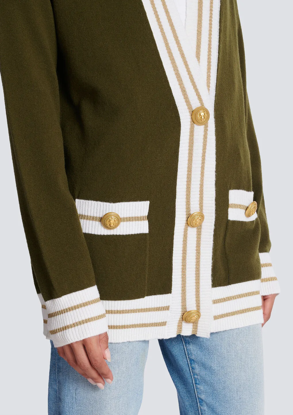 Cashmere Cardigan With Balmain Logo