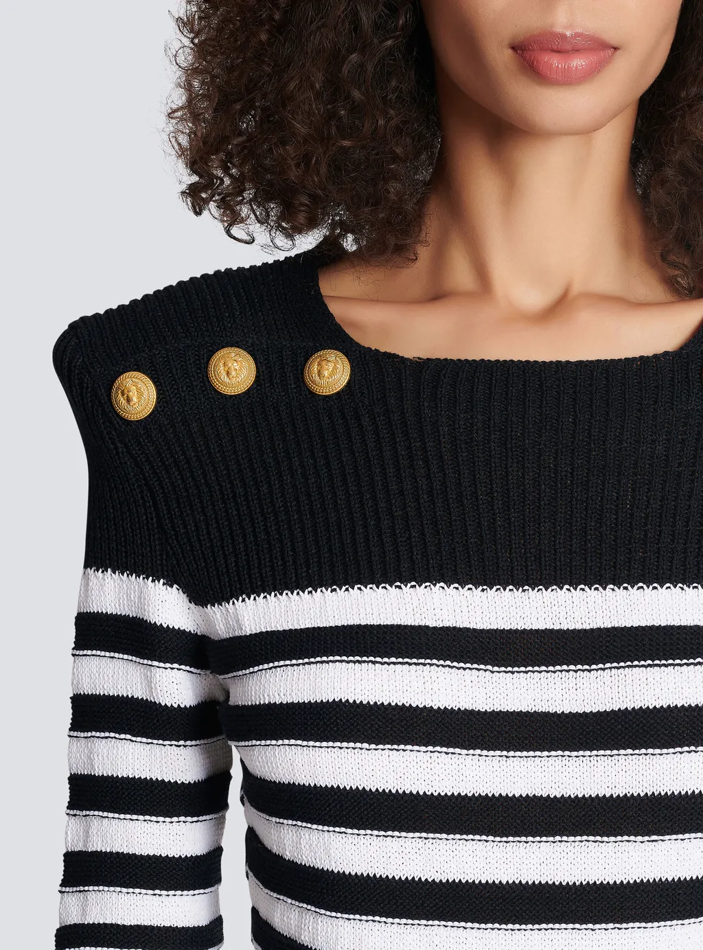 Striped Button-Detailed Mini Dress