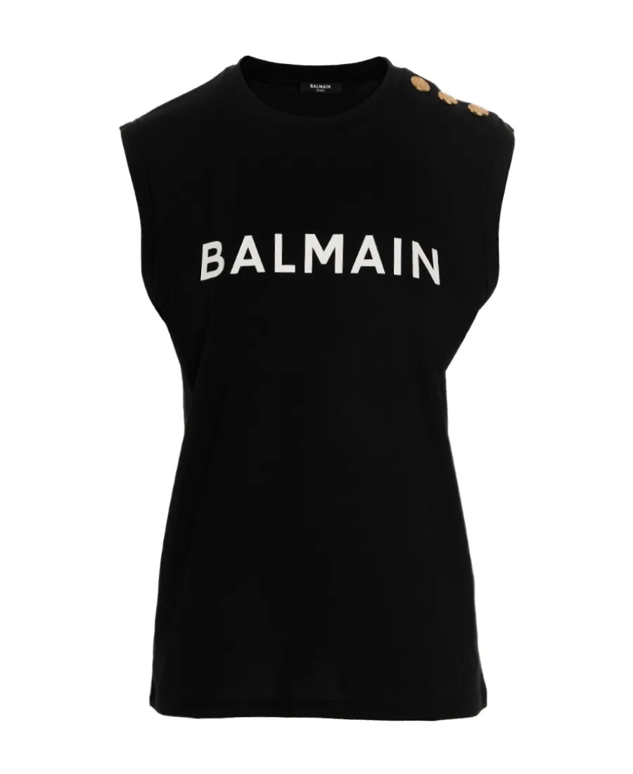Logo Printed Sleeveless Top