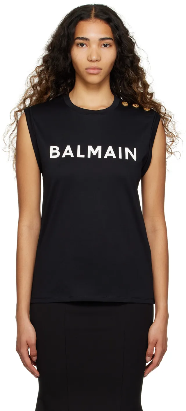 Logo Printed Sleeveless Top