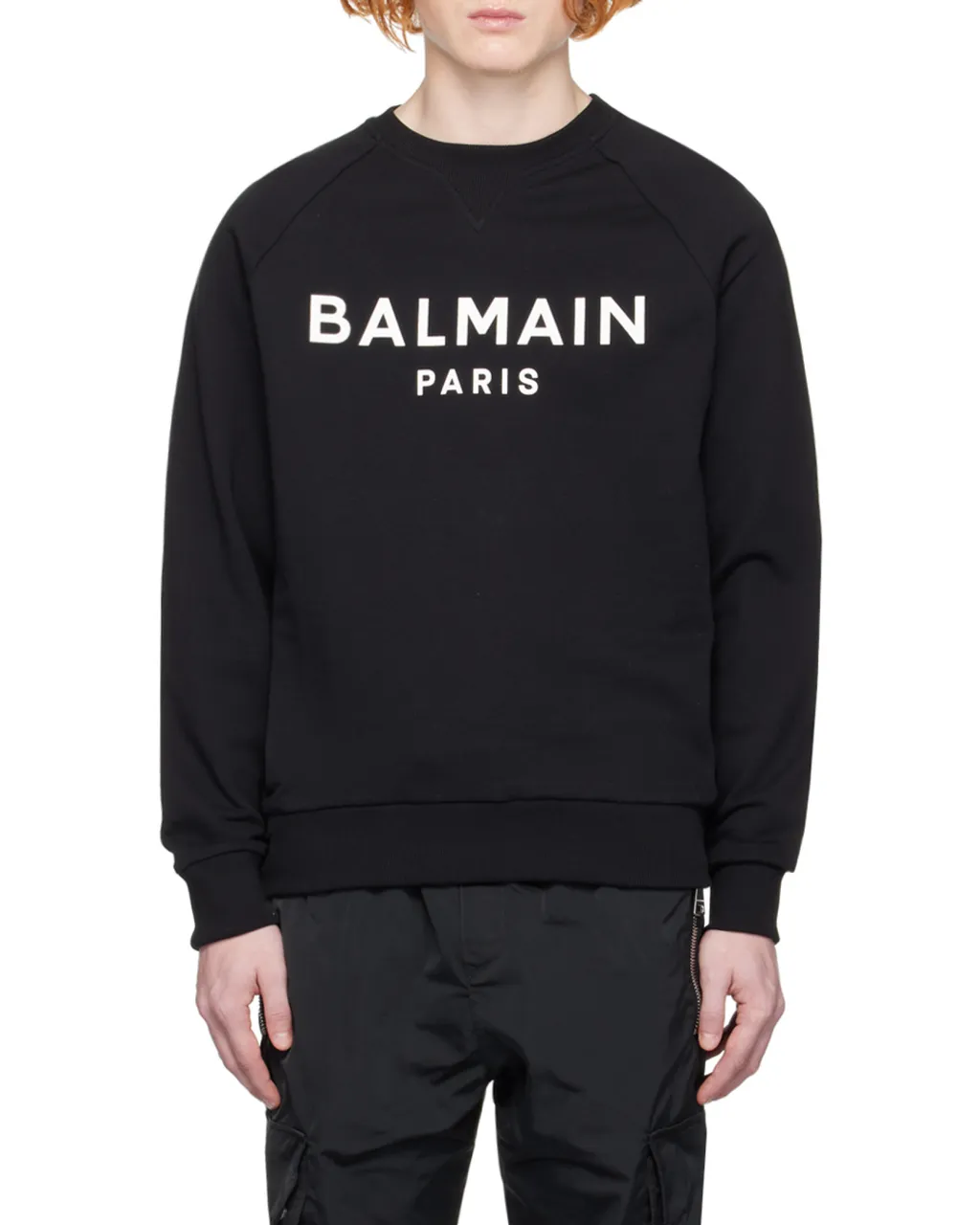 Cotton Printed Balmain Logo Sweatshirt