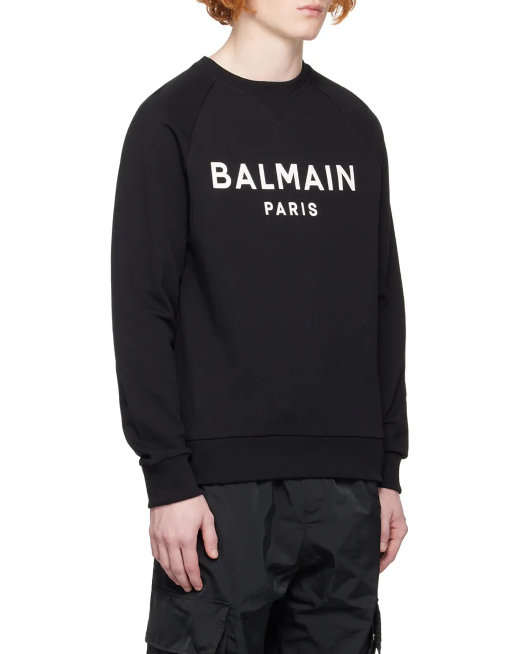Cotton Printed Balmain Logo Sweatshirt