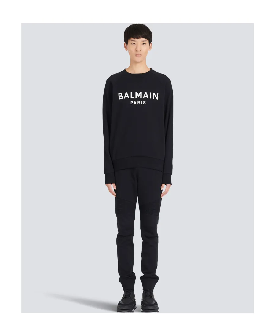 Cotton Printed Balmain Logo Sweatshirt