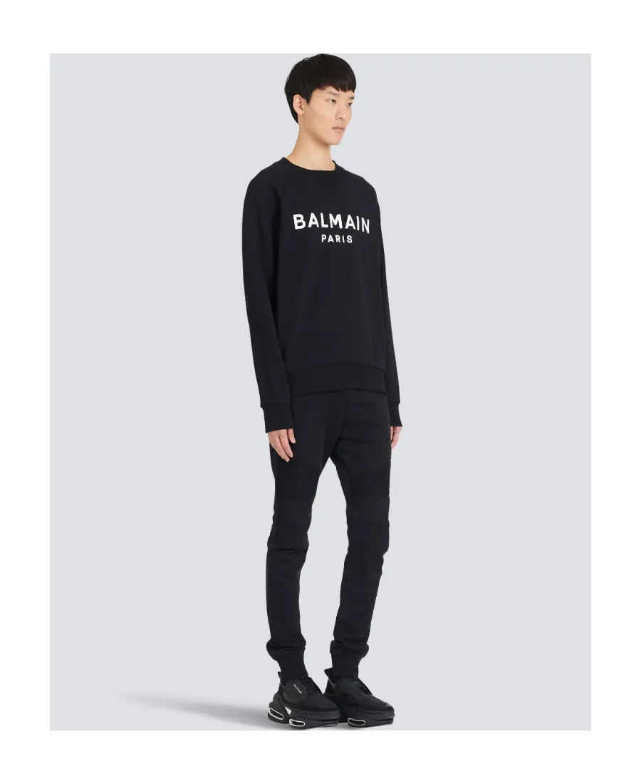 Cotton Printed Balmain Logo Sweatshirt