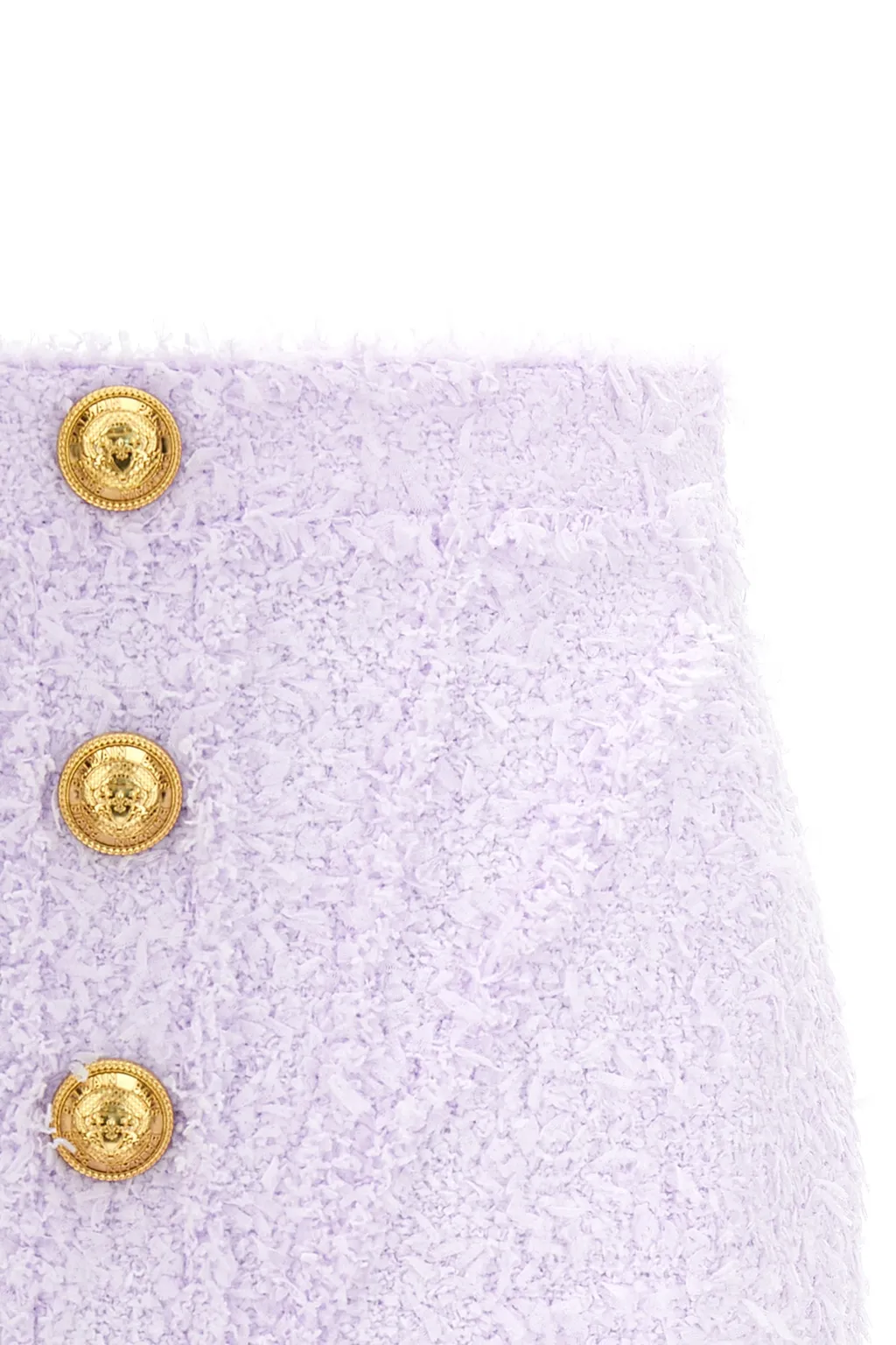 Logo Button Tweed Skirt