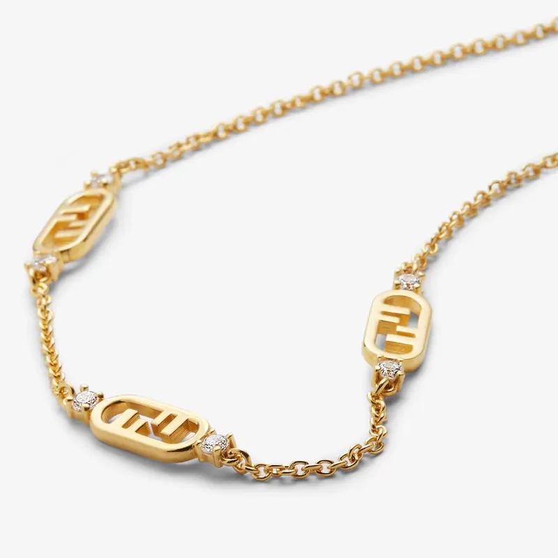 O'lock Logo-Detail Crystal Necklace