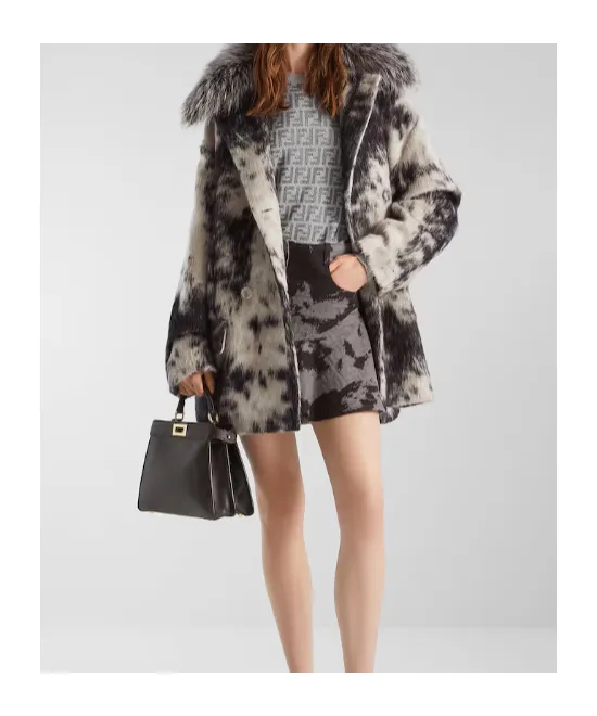Ff Animalier Denim Mini Skirt