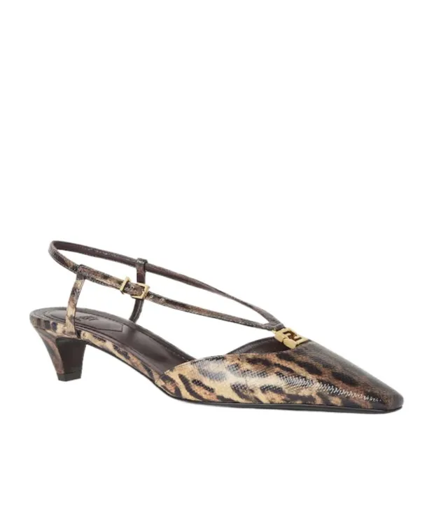 40Mm Animal-Print Slingback Pumps