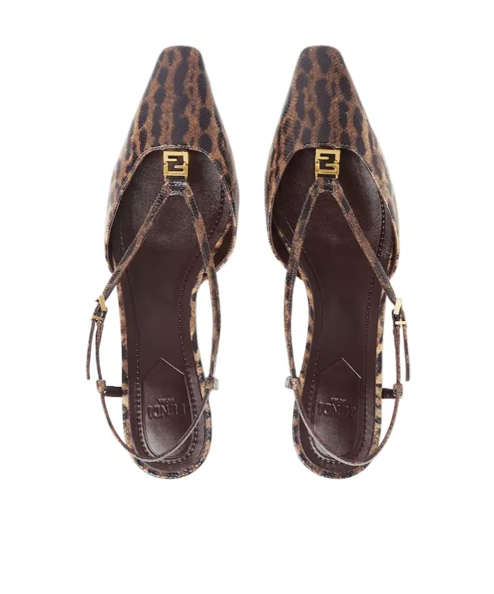 40Mm Animal-Print Slingback Pumps