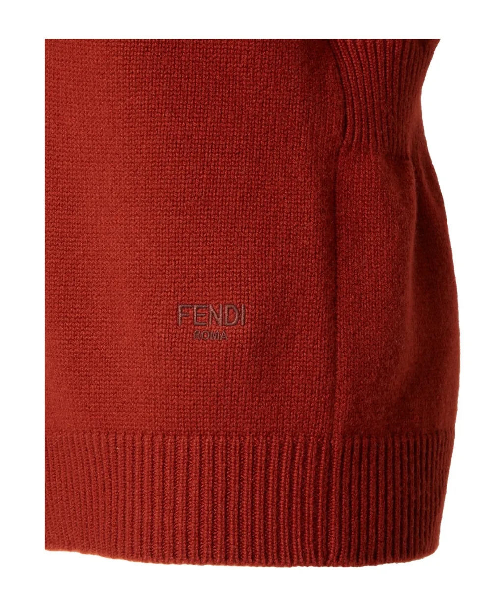 V-Neck Elastic Waistband Knitted Jumper